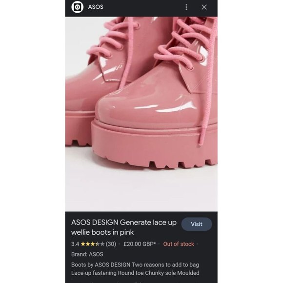 BNWoT NEVER WORN Chunky Pink platform LaceUp Boots Wellies Rubber Platform Shoes - Picture 3 of 14